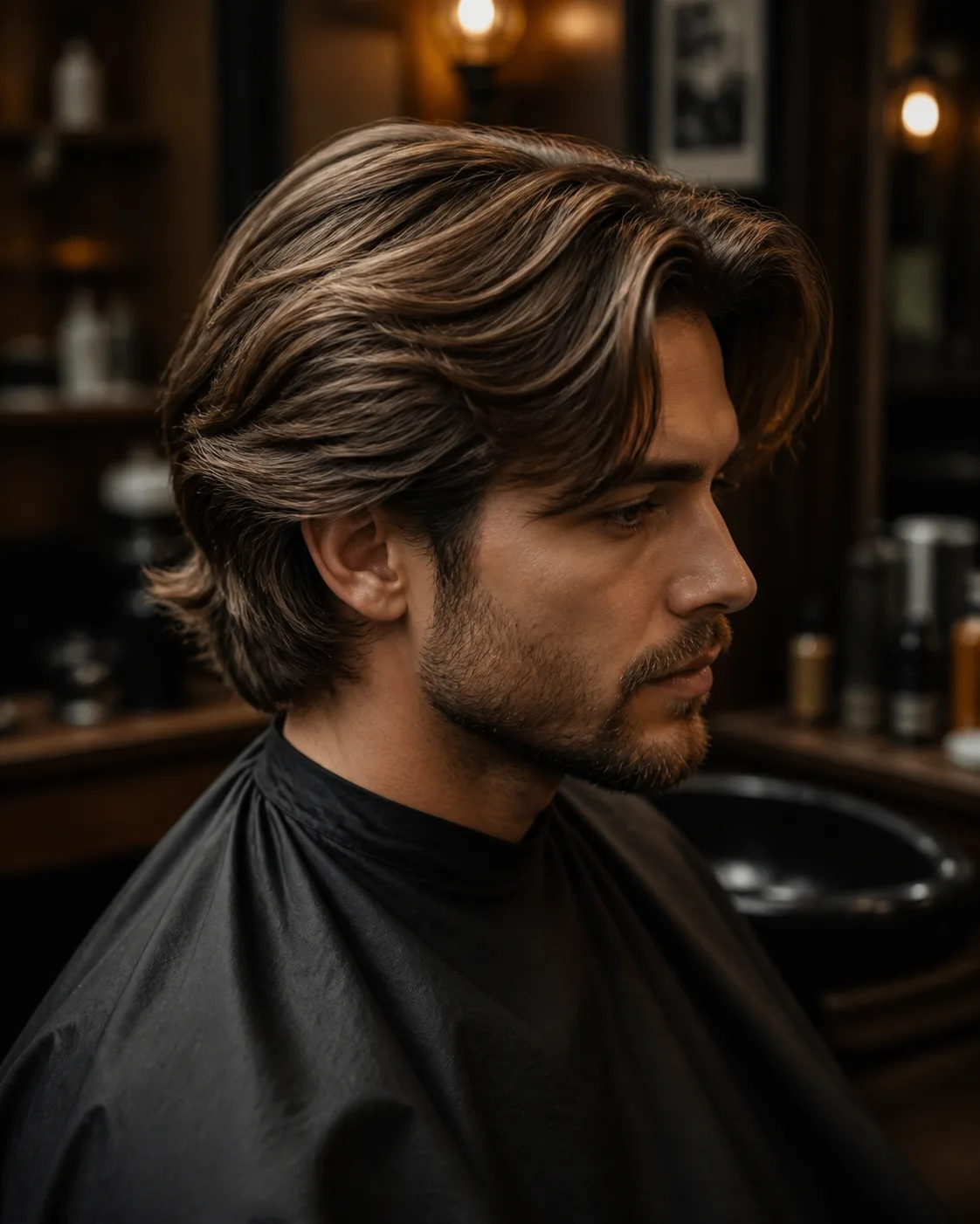Longer scissor cut haircut
